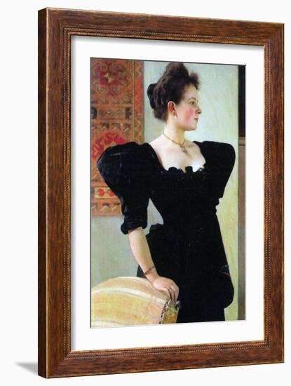 Portrait of Marie Breunig-Gustav Klimt-Framed Art Print