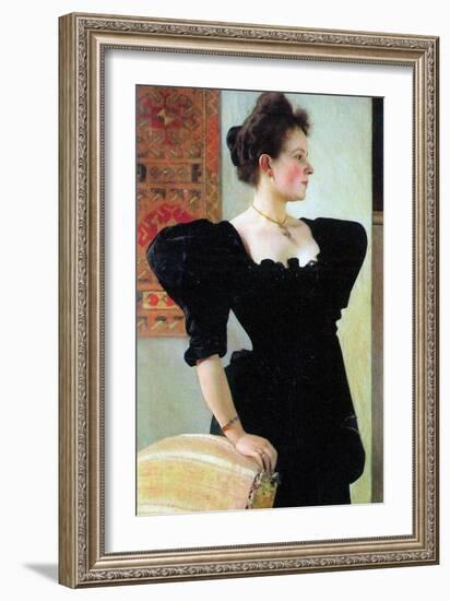 Portrait of Marie Breunig-Gustav Klimt-Framed Art Print