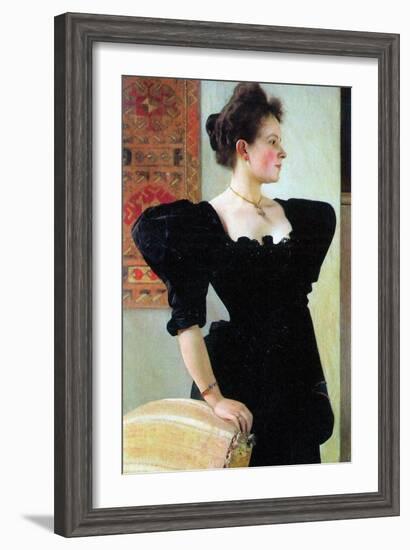 Portrait of Marie Breunig-Gustav Klimt-Framed Art Print