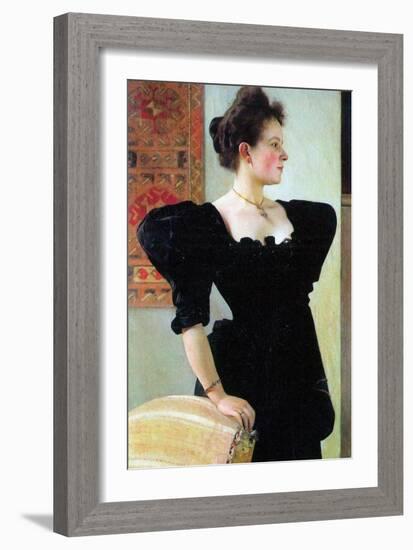 Portrait of Marie Breunig-Gustav Klimt-Framed Art Print