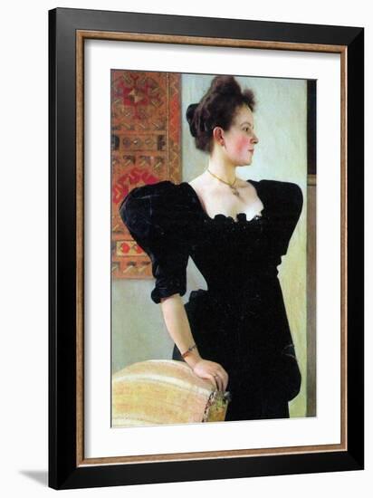 Portrait of Marie Breunig-Gustav Klimt-Framed Art Print