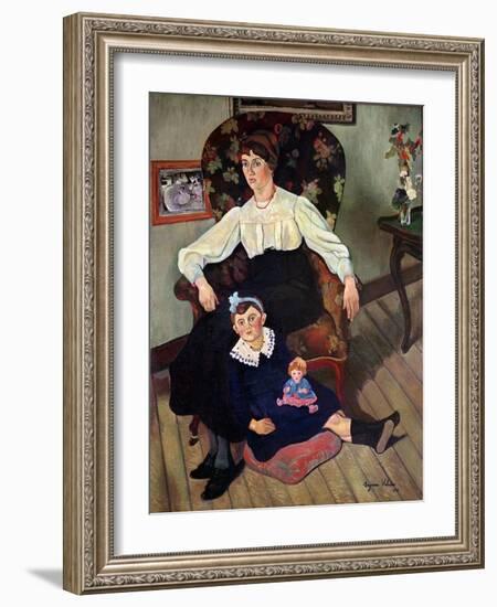 Portrait of Marie Coca and her Daughter, 1913-Suzanne Valadon-Framed Giclee Print