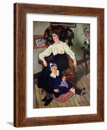 Portrait of Marie Coca and her Daughter, 1913-Suzanne Valadon-Framed Giclee Print
