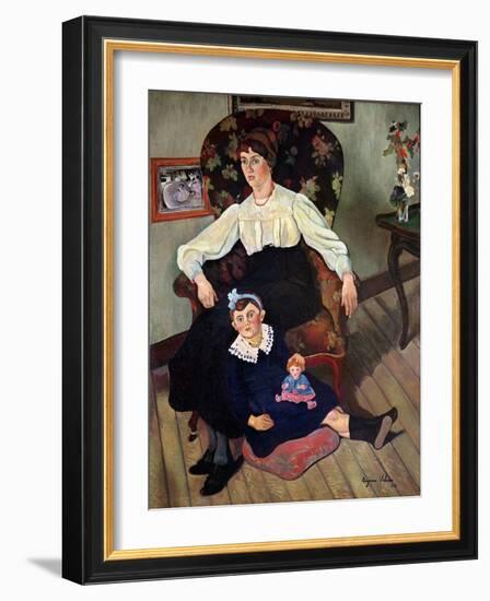 Portrait of Marie Coca and her Daughter, 1913-Suzanne Valadon-Framed Giclee Print