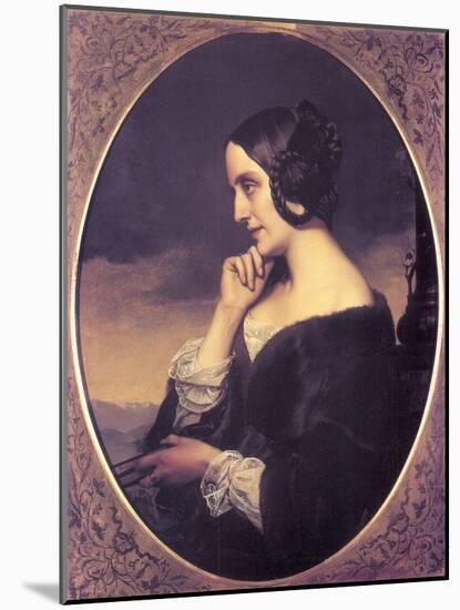 Portrait of Marie D?Agoult (1805-187), 1843-Henri Lehmann-Mounted Giclee Print