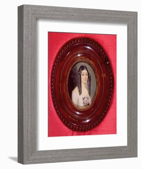 Portrait of Marie Duplessis (1824-1847) also known as 'La Dame Aux Camelias', 1847 (W/C on Paper)-French-Framed Giclee Print