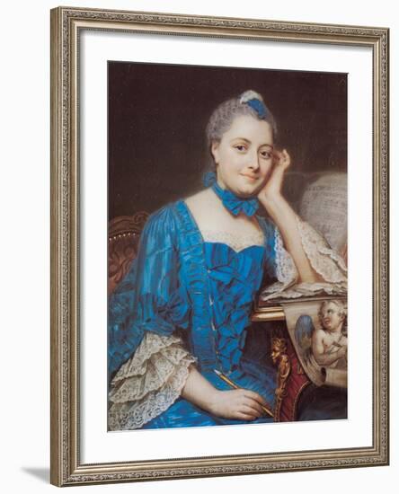 Portrait of Marie Fel, C.1753-Maurice Quentin de La Tour-Framed Giclee Print