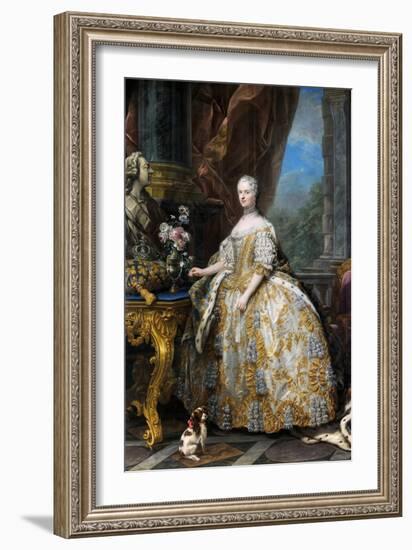Portrait of Marie Leszczynska, Queen of France (1703-176)-Carle van Loo-Framed Giclee Print