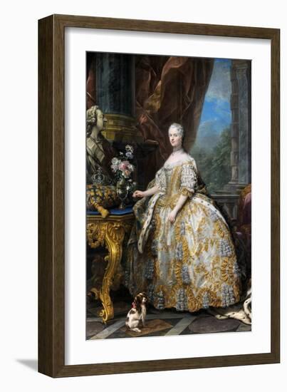 Portrait of Marie Leszczynska, Queen of France (1703-176)-Carle van Loo-Framed Giclee Print