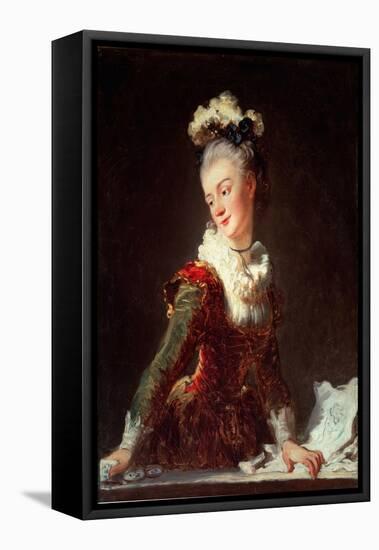 Portrait of Marie Madeleine Guimard, First Dancer of the Opera, circa 1769 (Oil on Canvas)-Jean-Honore Fragonard-Framed Premier Image Canvas