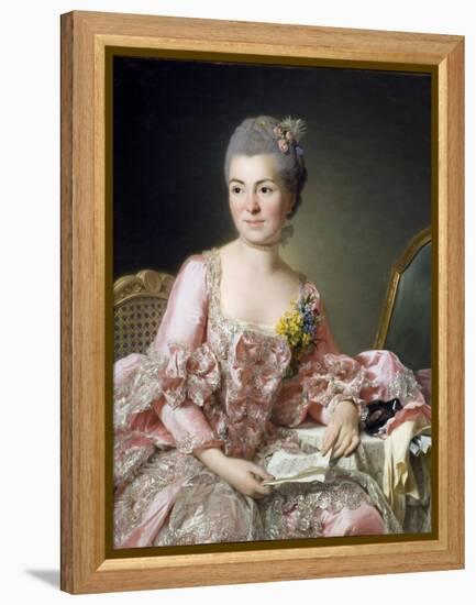 Portrait of Marie Suzanne (Marie-Suzanne) Giroust, Madame Roslin (1734-1772) Peinture De Roslin, Al-Alexander Roslin-Framed Premier Image Canvas