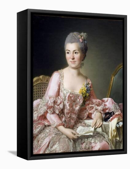 Portrait of Marie Suzanne (Marie-Suzanne) Giroust, Madame Roslin (1734-1772) Peinture De Roslin, Al-Alexander Roslin-Framed Premier Image Canvas