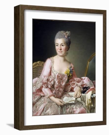 Portrait of Marie Suzanne (Marie-Suzanne) Giroust, Madame Roslin (1734-1772) Peinture De Roslin, Al-Alexander Roslin-Framed Giclee Print