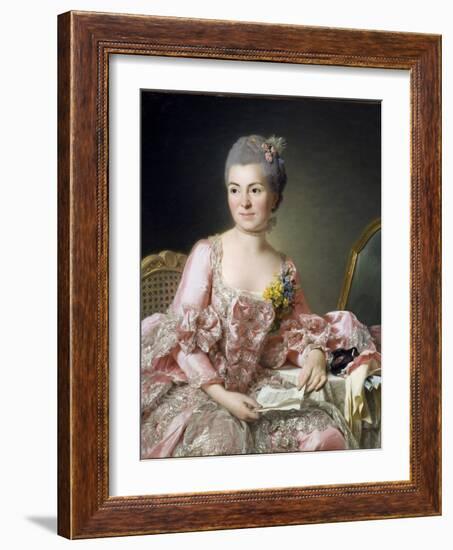 Portrait of Marie Suzanne (Marie-Suzanne) Giroust, Madame Roslin (1734-1772) Peinture De Roslin, Al-Alexander Roslin-Framed Giclee Print