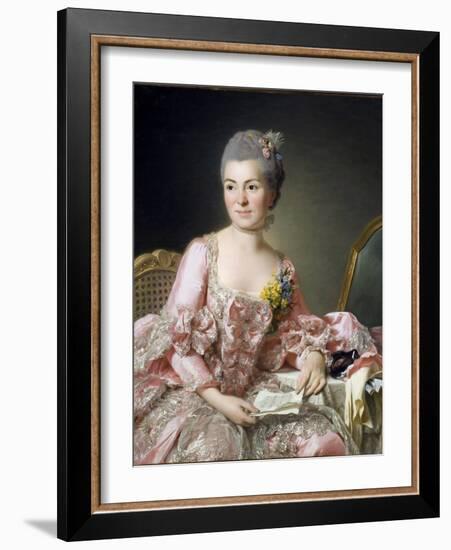 Portrait of Marie Suzanne (Marie-Suzanne) Giroust, Madame Roslin (1734-1772) Peinture De Roslin, Al-Alexander Roslin-Framed Giclee Print