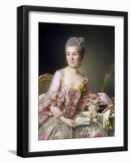 Portrait of Marie Suzanne (Marie-Suzanne) Giroust, Madame Roslin (1734-1772) Peinture De Roslin, Al-Alexander Roslin-Framed Giclee Print