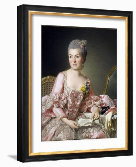 Portrait of Marie Suzanne (Marie-Suzanne) Giroust, Madame Roslin (1734-1772) Peinture De Roslin, Al-Alexander Roslin-Framed Giclee Print