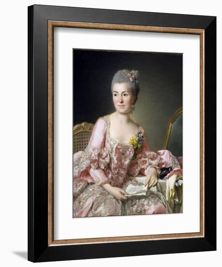 Portrait of Marie Suzanne (Marie-Suzanne) Giroust, Madame Roslin (1734-1772) Peinture De Roslin, Al-Alexander Roslin-Framed Giclee Print