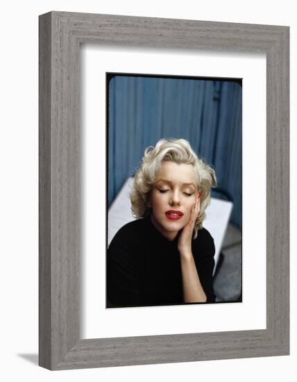 Portrait of Marilyn Monroe on Patio Outside of Her Home-Alfred Eisenstaedt-Framed Photographic Print