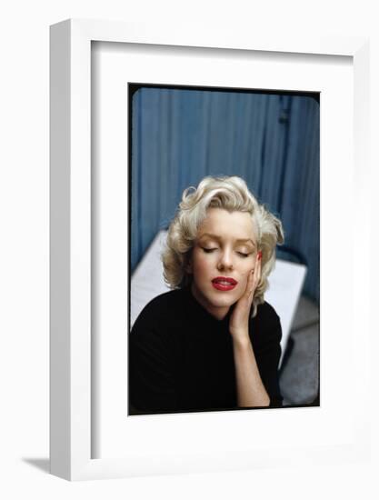Portrait of Marilyn Monroe on Patio Outside of Her Home-Alfred Eisenstaedt-Framed Photographic Print