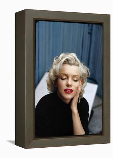 Portrait of Marilyn Monroe on Patio Outside of Her Home-Alfred Eisenstaedt-Framed Premier Image Canvas