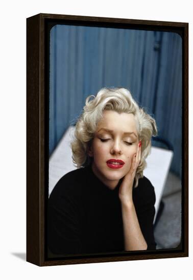 Portrait of Marilyn Monroe on Patio Outside of Her Home-Alfred Eisenstaedt-Framed Premier Image Canvas
