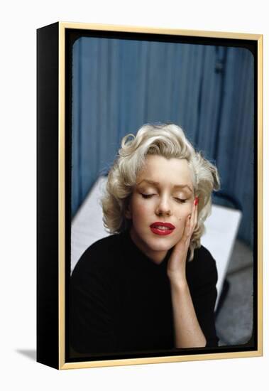 Portrait of Marilyn Monroe on Patio Outside of Her Home-Alfred Eisenstaedt-Framed Premier Image Canvas