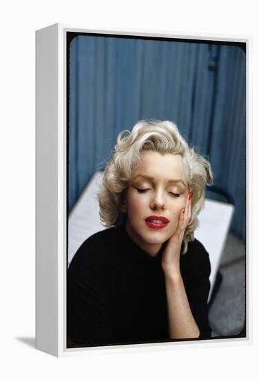 Portrait of Marilyn Monroe on Patio Outside of Her Home-Alfred Eisenstaedt-Framed Premier Image Canvas