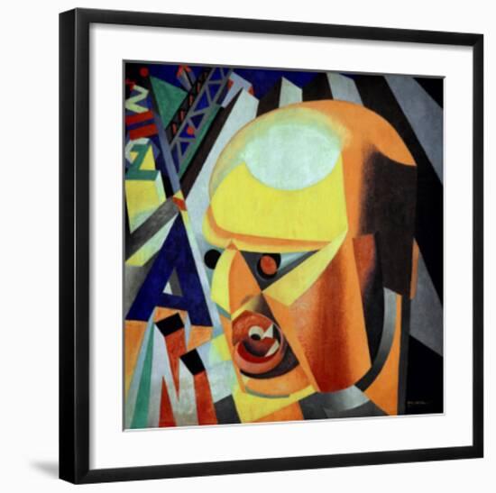 Portrait of Marinetti-Enrico Prampolini-Framed Art Print