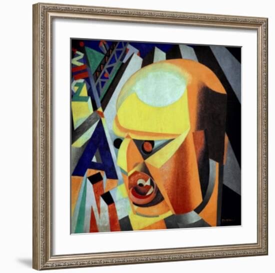 Portrait of Marinetti-Enrico Prampolini-Framed Art Print