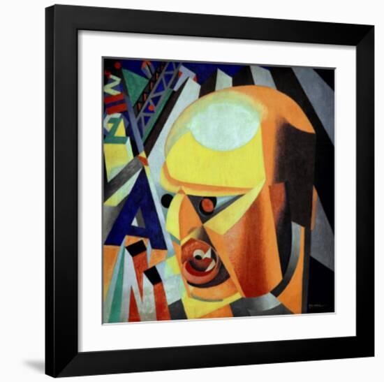 Portrait of Marinetti-Enrico Prampolini-Framed Art Print