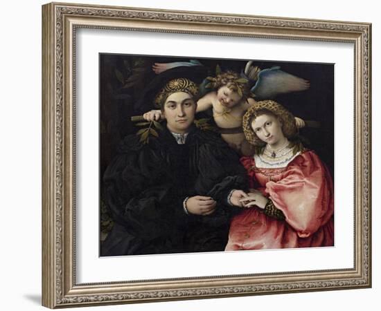 Portrait of Marsilio Cassotti and His Bride Faustina-Lorenzo Lotto-Framed Giclee Print