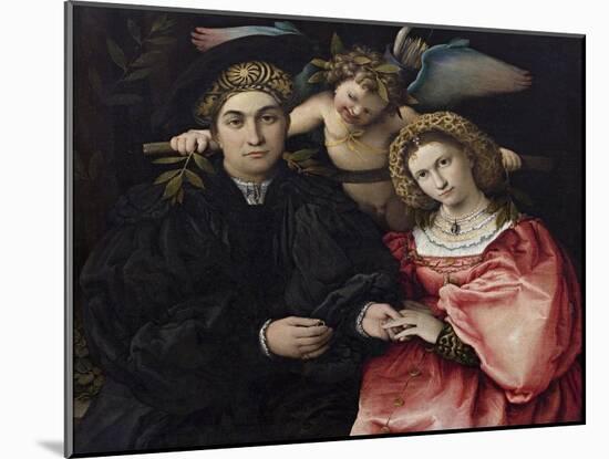Portrait of Marsilio Cassotti and His Bride Faustina-Lorenzo Lotto-Mounted Giclee Print