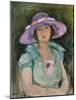 Portrait of Marthe Lebasque in a Purple Hat, 1925-26-Henri Lebasque-Mounted Giclee Print