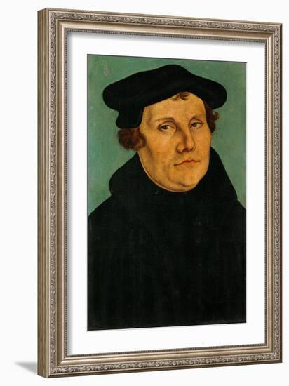 Portrait of Martin Luther, 1529-Lucas Cranach the Elder-Framed Giclee Print