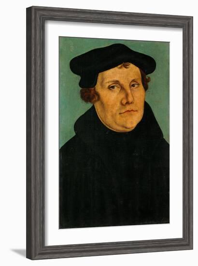 Portrait of Martin Luther, 1529-Lucas Cranach the Elder-Framed Giclee Print