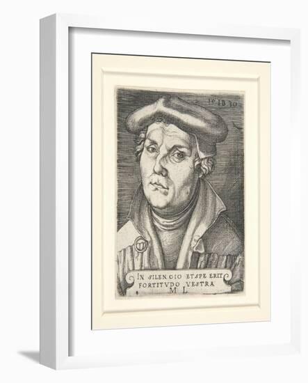 Portrait of Martin Luther, 1530-Italian School-Framed Giclee Print