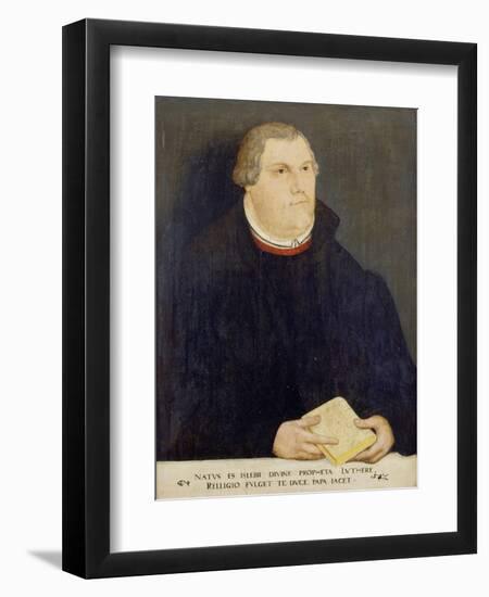 Portrait of Martin Luther, 1568-Lucas Cranach, the Elder (Studio of)-Framed Giclee Print