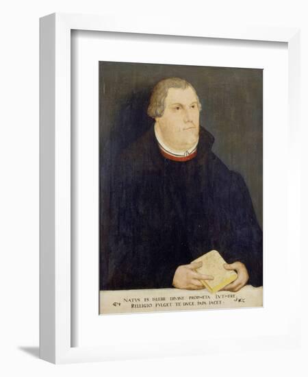 Portrait of Martin Luther, 1568-Lucas Cranach, the Elder (Studio of)-Framed Giclee Print