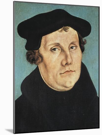 Portrait of Martin Luther-Lucas Cranach the Elder-Mounted Art Print