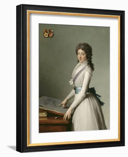 Portrait of Mary Broutin, Baroness Chalvet-Sonville-Francois Andre Vincent-Framed Giclee Print
