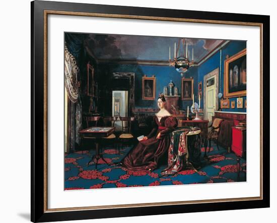 Portrait of Mary Christine of Savoy in the Royal Palace of Naples-Carlo De Falco-Framed Giclee Print