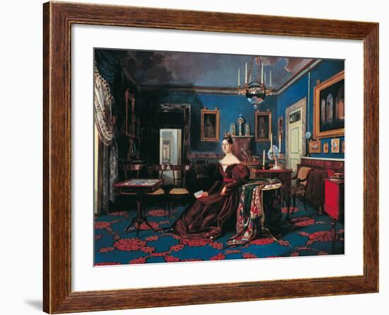 Portrait of Mary Christine of Savoy in the Royal Palace of Naples-Carlo De Falco-Framed Giclee Print