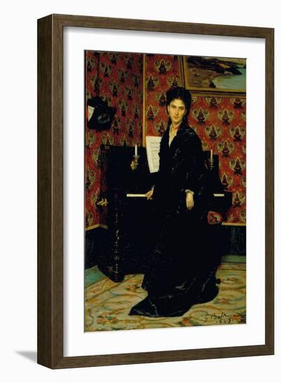 Portrait of Mary Donegani Par Boldini, Giovanni (1842-1931). Oil on Wood, Size : 40X25, 1869, Istit-Giovanni Boldini-Framed Giclee Print