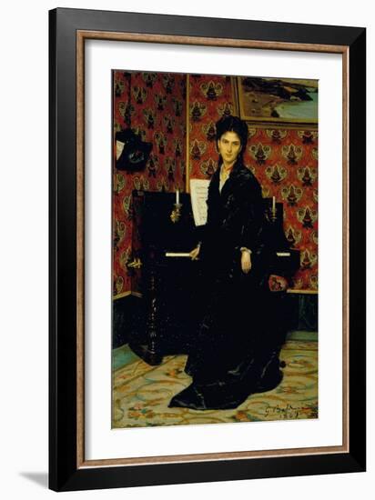 Portrait of Mary Donegani Par Boldini, Giovanni (1842-1931). Oil on Wood, Size : 40X25, 1869, Istit-Giovanni Boldini-Framed Giclee Print
