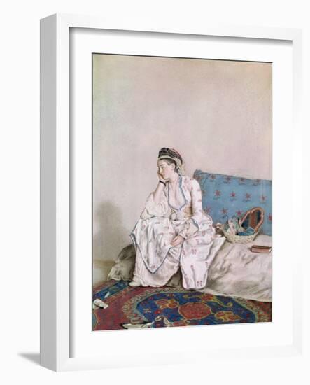 Portrait of Mary Gunning, Countess of Coventry, 1749-Jean-Etienne Liotard-Framed Giclee Print