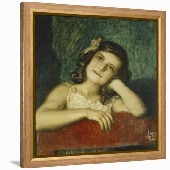 Portrait of Mary, the Artist's Daughter-Franz von Stuck-Framed Premier Image Canvas