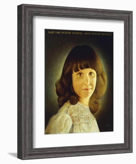 Portrait of Mary Van Vechten Schaffer, 1930-Grant Wood-Framed Giclee Print