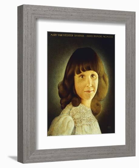 Portrait of Mary Van Vechten Schaffer, 1930-Grant Wood-Framed Giclee Print