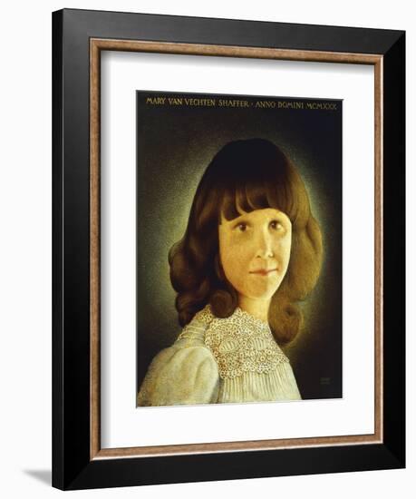 Portrait of Mary Van Vechten Schaffer, 1930-Grant Wood-Framed Giclee Print